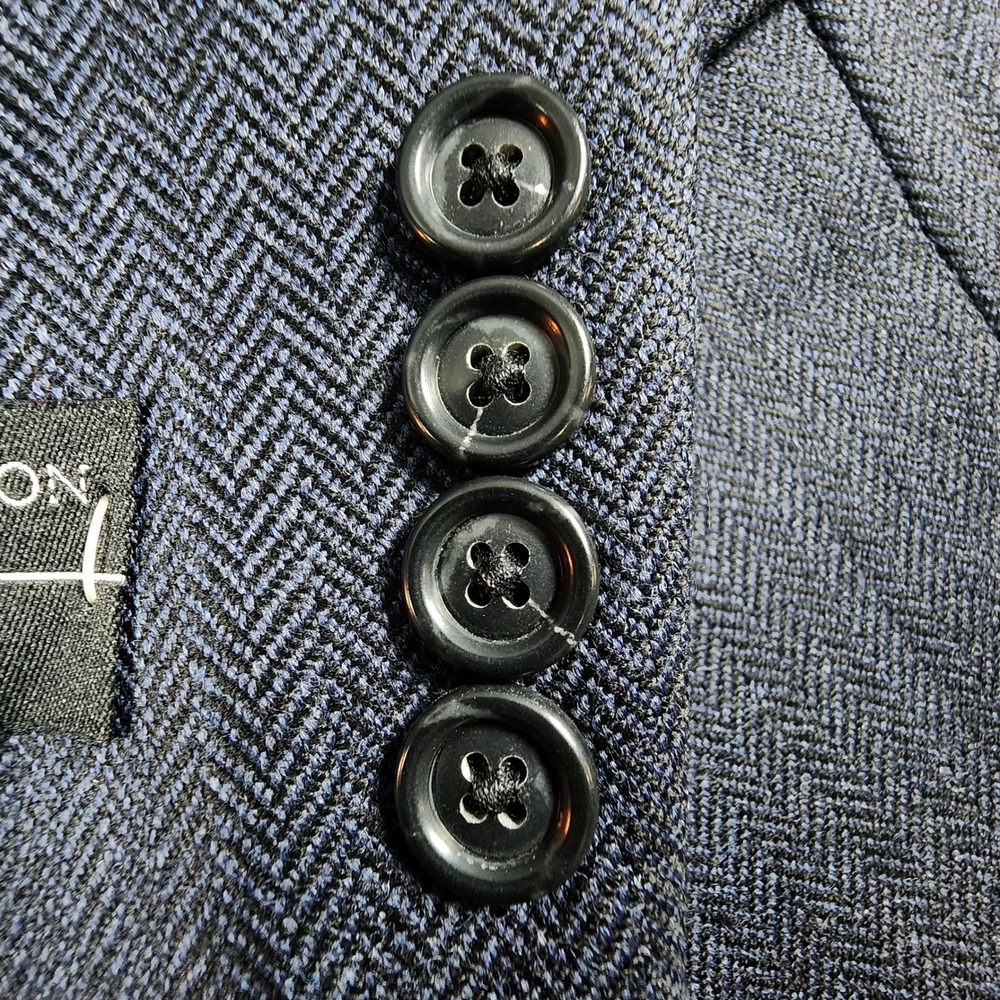 NWT Jos. A. Bank Executive Collection 100% Wool Blazer Mens 42L Navy Herringbone - Picture 7 of 15
